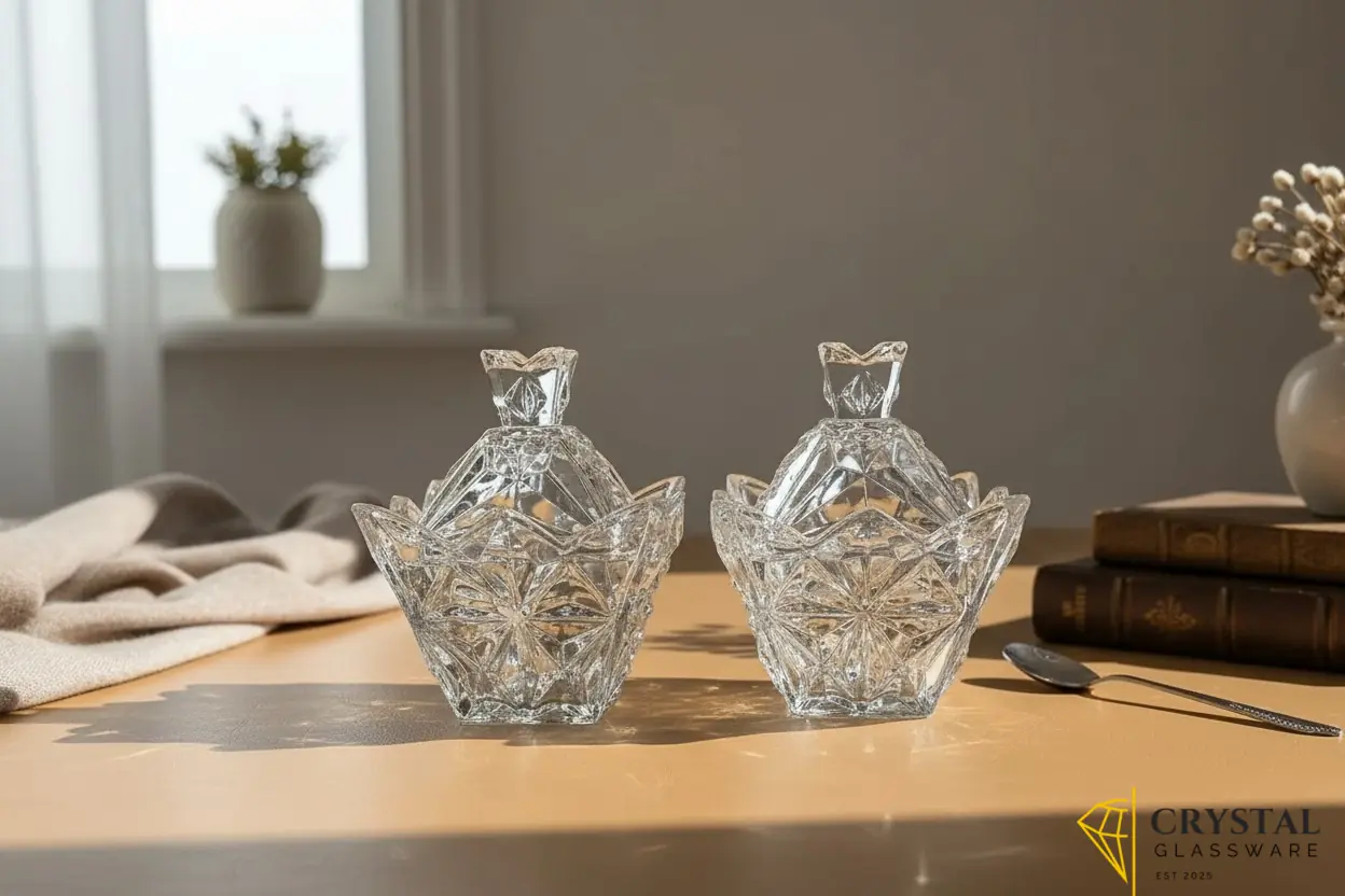 Delisoga® Set of 2 Glass Candy Jar - Elegant Storage for Sweets and Treats